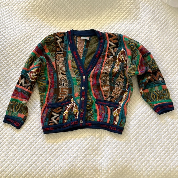 COOGI Other - Vintage COOGI Textured 3D Knitted Cardigan Sweater Size S Made In Australia